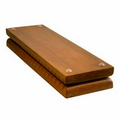 Folding Wooden Nametag Organizer in Teak Brown